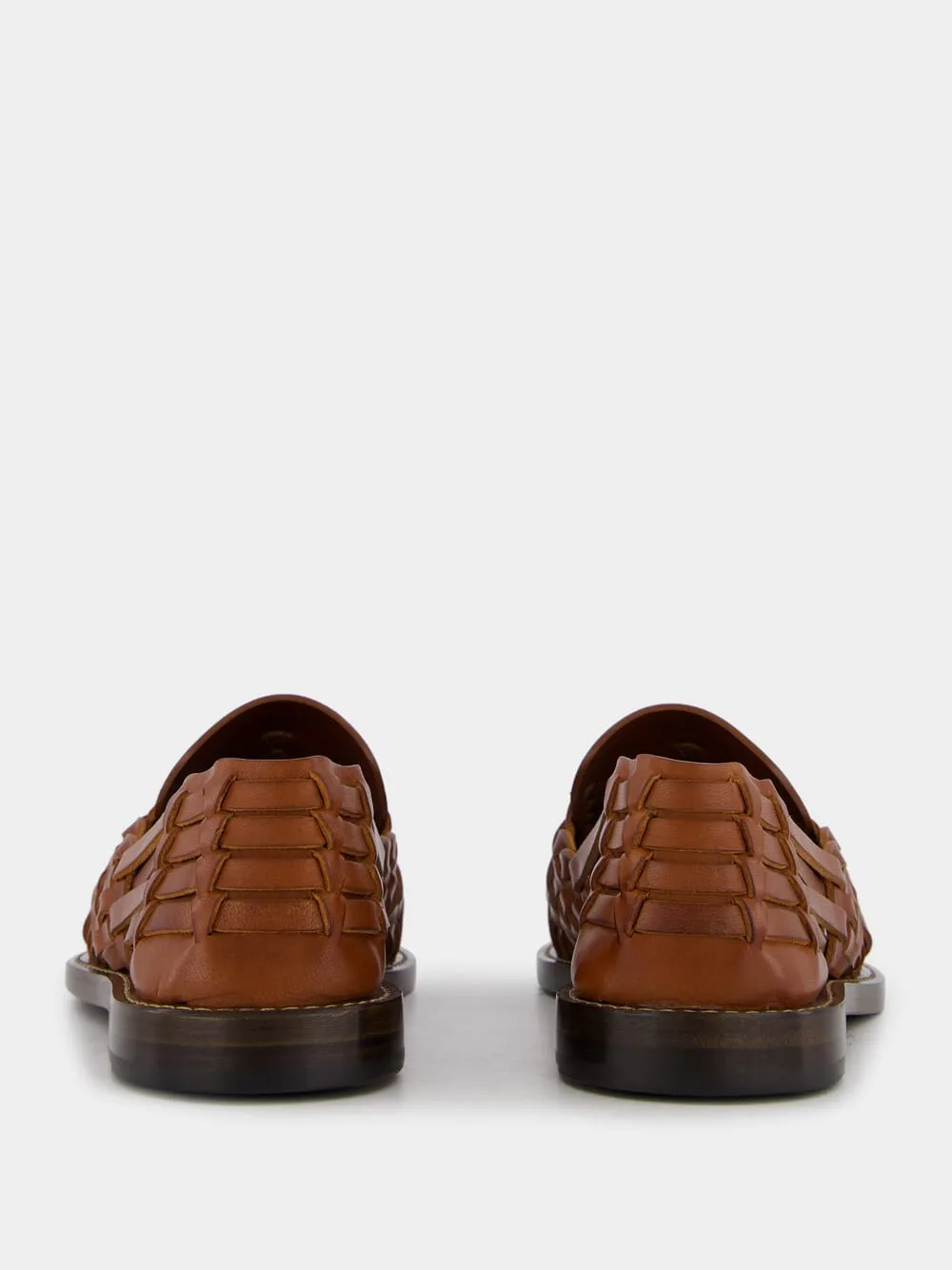 Woven Calfskin Loafer Sandals