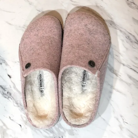 Zermatt big kids pink shearling slipper 34 220 L3 size 3-3.5