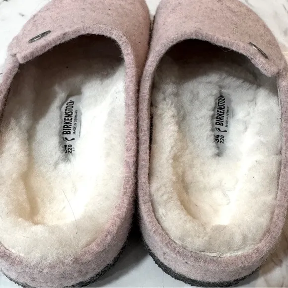 Zermatt big kids pink shearling slipper 34 220 L3 size 3-3.5