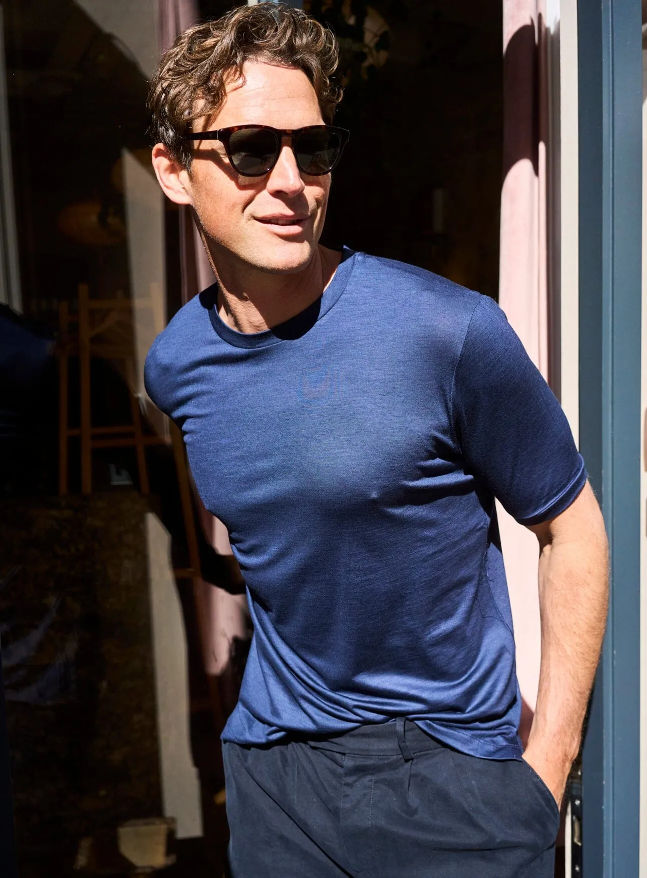 ZQ Merino Steel Blue Super 120s Stretch T-Shirt